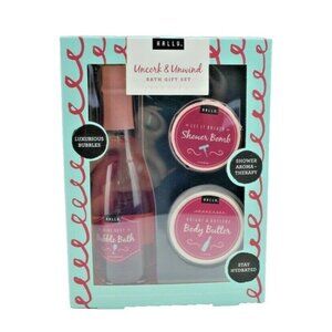 Uncork and Unwind 3 Piece Bubble Bath Shower Gift Set Hallu Escape by Peyton